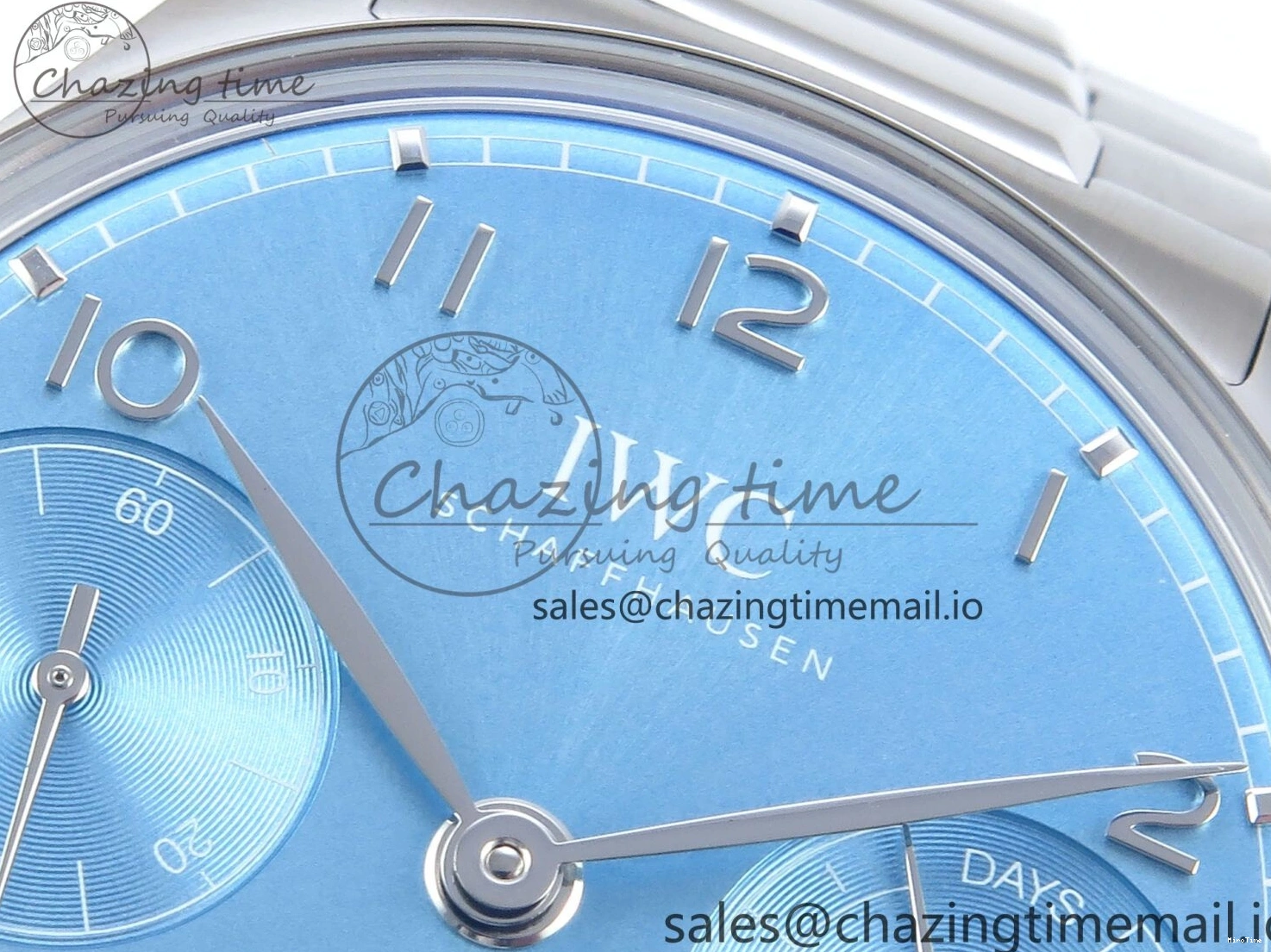MIROTIME 0202 FashionForward Portugieser Auto IWC0562D APSF 1:1 Best Edition Light Blue Dial on SS Bracelet A 6994